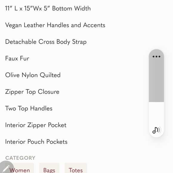 Diamond Quilted Faux Fur Medium Tote-Green, NWT - Picture 6 of 8